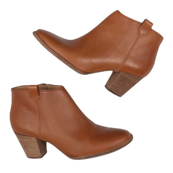 Madewell Shoes - Madewell Leather Boots The Billie English Saddle Cognac Brown Chunky 10 F5044